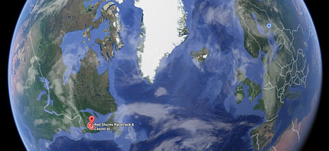 Ravi- ja peitsariajajien MM päättyy ensi yönä kaukana Suomesta Kanadan itärannikolla Charlottetownissa. Kuva Google Maps Satellite