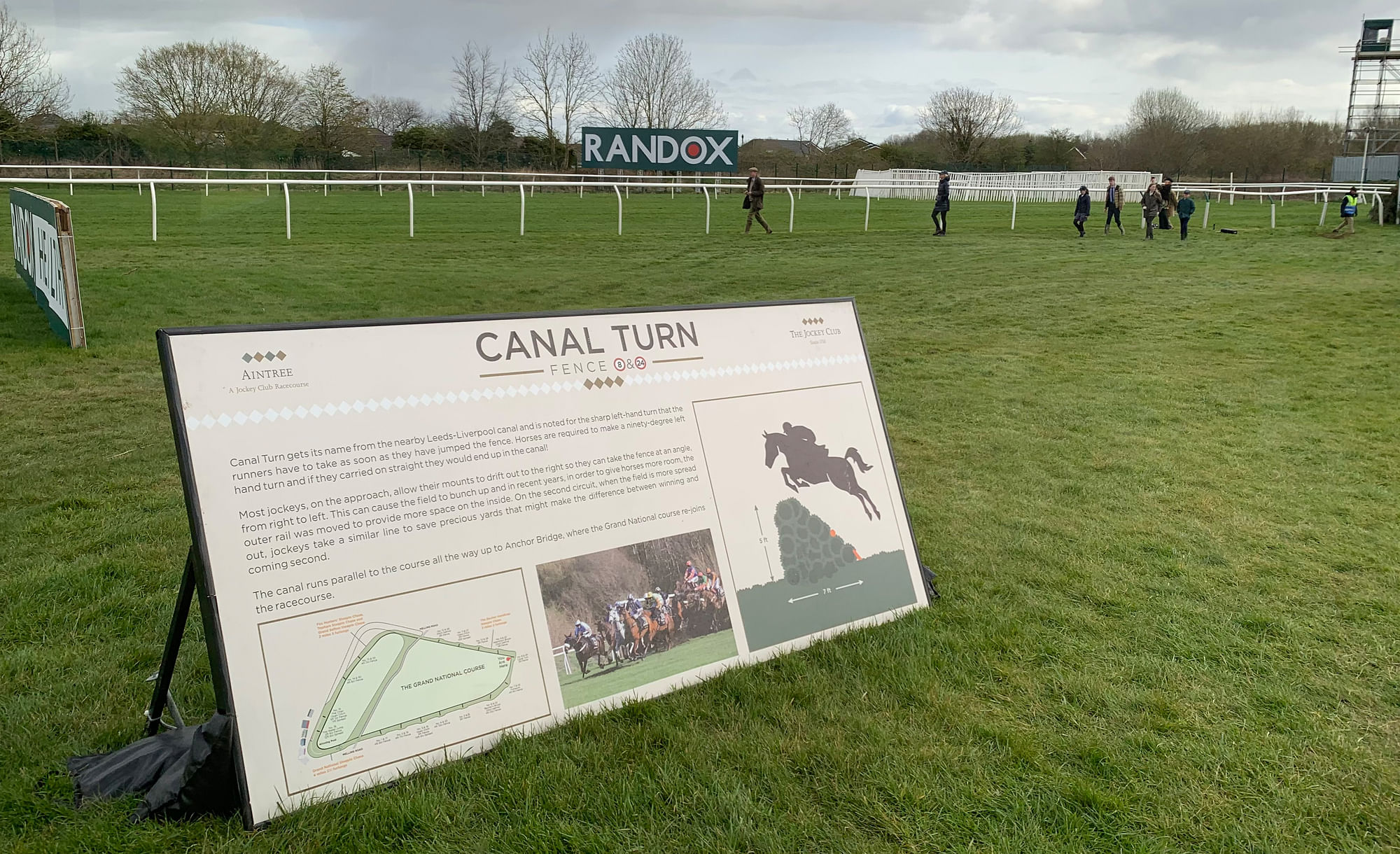 Canal Turn on este, jonka jälkeen tehdään hyvin tiukka käännös vasemmalle ja nopea käännös laittaa jockeyn tasapainon koetukselle.