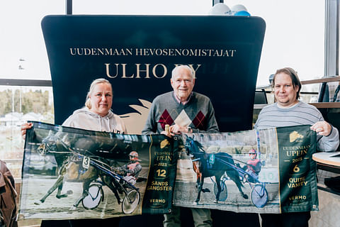 Kaksi hevosta finaaliin saanutta Rast Oy:tä edustivat Paula ja Michael Nyman sekä Christer Sandholm Ikesk).