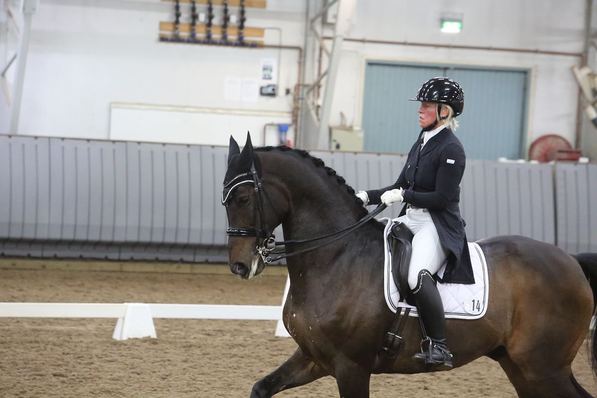 Heidi Elomaa on ikionnellinen uudesta hevosestaan Bavaraksesta. 