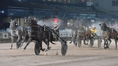 Joshua B.R. painelee voittoon Travrondens Guldklocka-lähdössä.