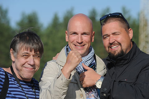 Clash Of The Toto Titansin kärkikolmikko: vasemmalta kolmonen Seppo Korte, voittaja Jari Haanniemi ja kakkonen Eero Salokangas.