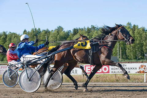 Jukka Lievonen on ajanut 14 voittoa. Tässä tyylinäyte kymmenen vuoden takaa Jeune Fellerin kanssa.