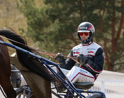 Mika Forss ajoi voiton ja kakkosen Alessandro Gocciadoron hevosilla. Kuva: Anu Leppänen