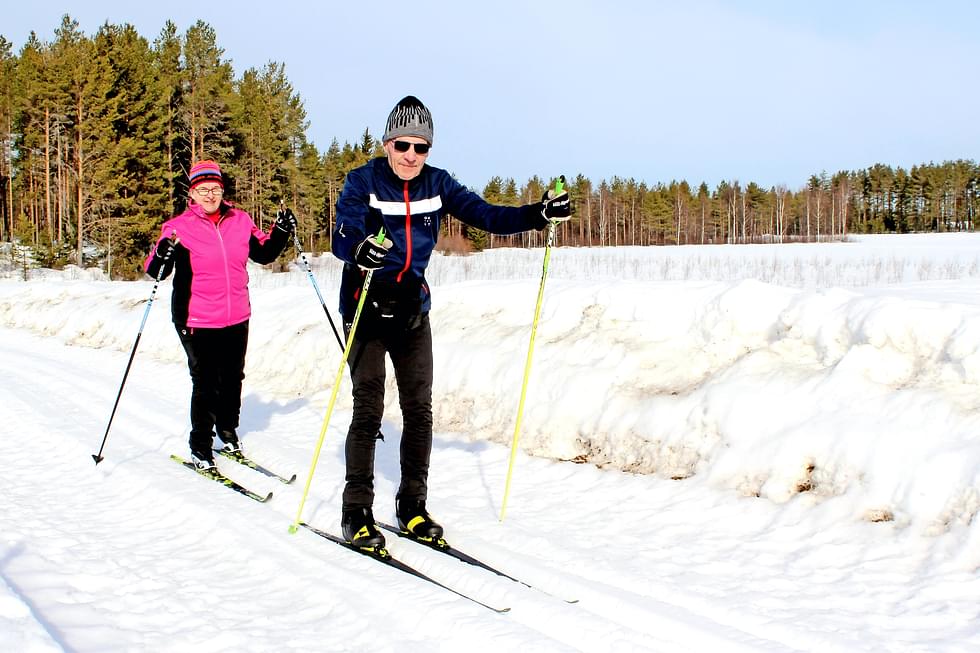 Heikki Heikkinen ja Maija Heikkinen osallistuivat Jongunjoen erämaahiihtoon viime talvena.