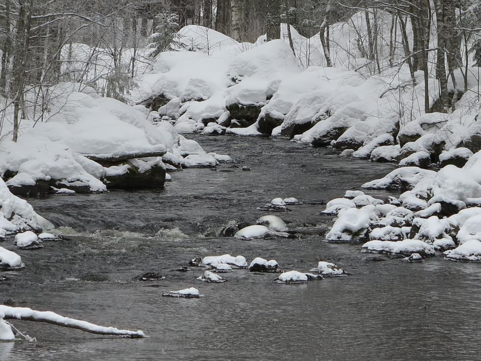 Pienempien jokien virtaamat olivat helmikuussa tavallista suurempia