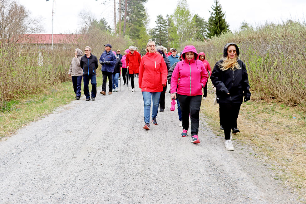 Kävelykierrokset ovat houkutelleet joka kerta noin 30 osallistujaa. Viime keskiviikkona kierrettiin Pankalammen alueella.