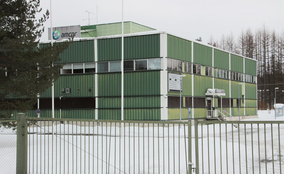 Amcorin teollisuushalli on ollut tyhjillään huhtikuusta 2020 lähtien.