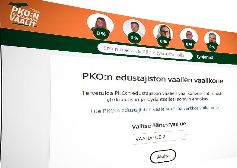 PKO:n edustajiston vaalien vaalikone löytyy osuuskaupan verkkosivuilta. 
