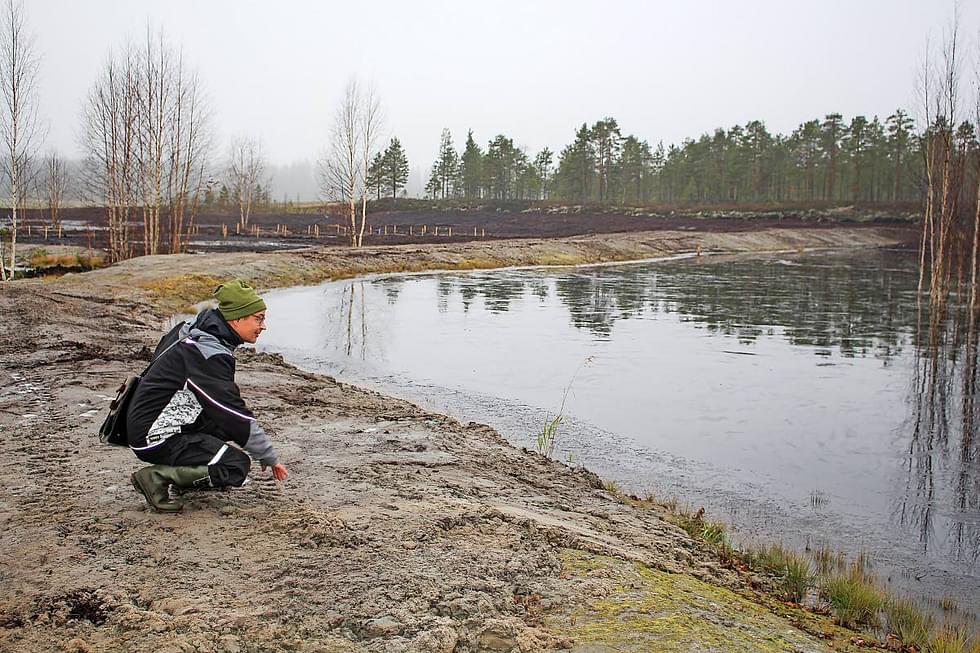 Antti Suontama esittelee Kyyrönsuon kosteikon suurinta allasta, joka on kooltaan 11 hehtaaria. 