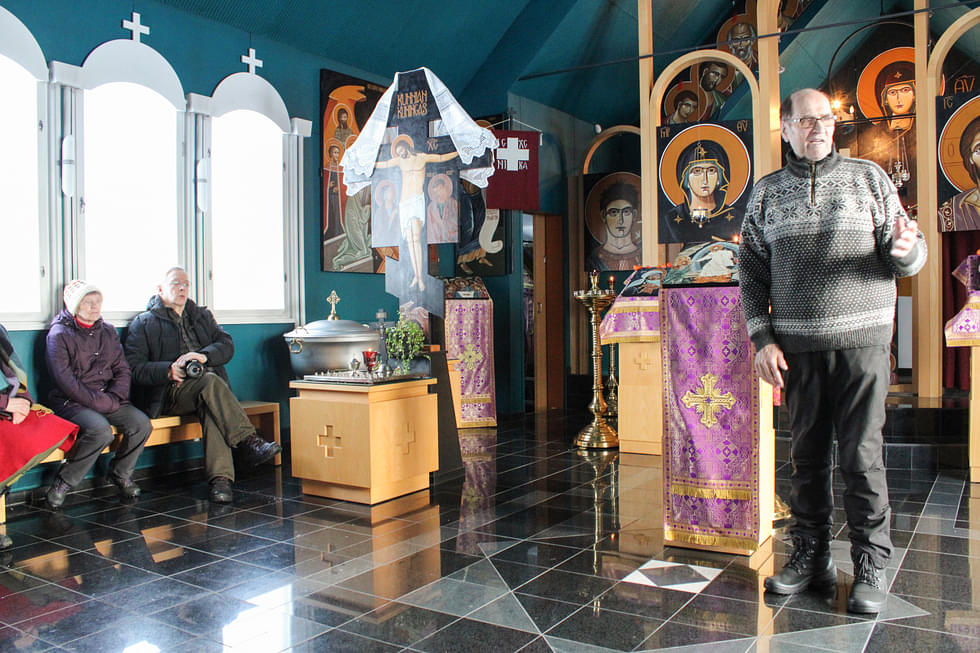 Paavo Harakka kertoi Valtimon ortodoksikirkon ja seurakunnan rakentumisesta.
