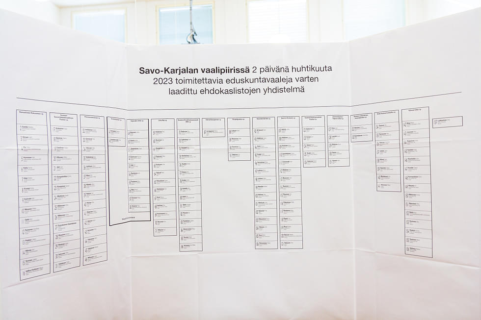 Savo-Karjalan vaalipiirin ainoa valitsijayhdistyksen ehdokas on sijoitettu ehdokaslistojen yhdistelmässä viimeiseksi oikeaan laitaan vihreiden ehdokaslistan viereen.